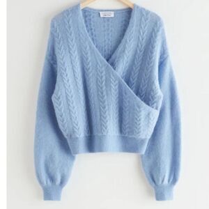 & Other Stories Alpaca Blend Bubble Sleeve Wrap Sweater